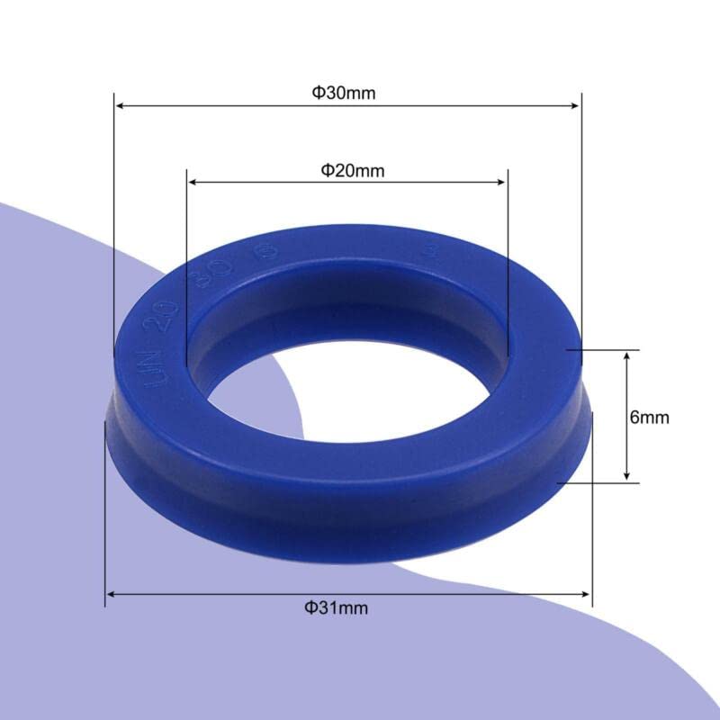 Tool parts UN Radial Shaft Seal 20mm ID x 30mm OD x 6mm Width PU Oil Seal - Blue