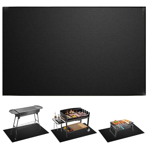 Base ignífuga, 122 x 76 cm, alfombrilla para barbacoa, alfombrilla ignífuga, alfombrilla de protección para el suelo