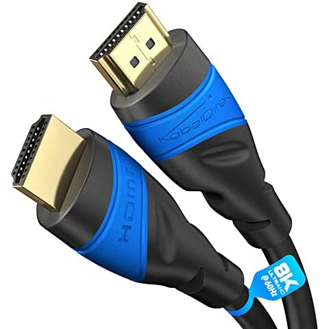 KabelDirekt - 8K/4K HDMI-Kabel - 2 m - 8K@60Hz (Extra-Kupfer für schnelles Ultra HD, 4K@120Hz/8K@60Hz - kompatibel mit HDMI 2.0, High Speed mit Ethernet, Blu-ray/PS5/Xbox Series X/Switch, schwarz) Cover