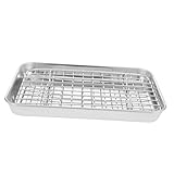 ARTSEWPLY Bandeja Horno Acero Inoxidable con Rejilla Metálica Resistente para Hornear Pan y Platos Crujientes Uso Doméstico y Profesional