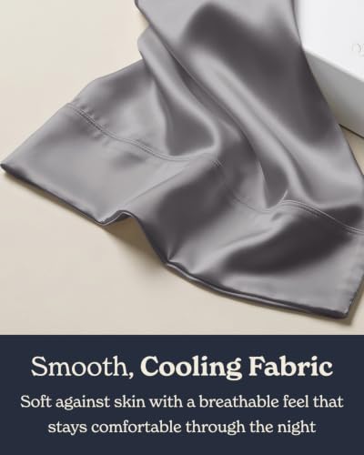 Image of Beckham Hotel Collection Cooling Pillowcases for Hot Sleepers, Standard /Queen Size Set of 2, Cool Touch Pillow Cases, Envelope Closure, Silky Soft, Breathable, Dark Gray