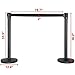 GU2BUY 2pcs Stanchion Set - 6.5FT Retractable Belt Black - Crowd Control Barrier Posts Queue
