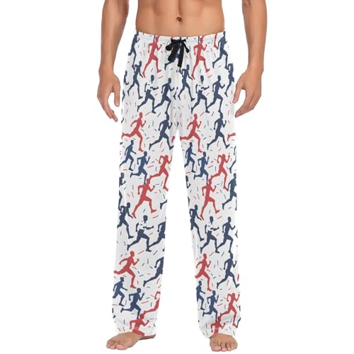 Men's Pajama Pants Running Player Sports Sleep Bottoms Lounge Sleepwear with Pockets Drawstring
