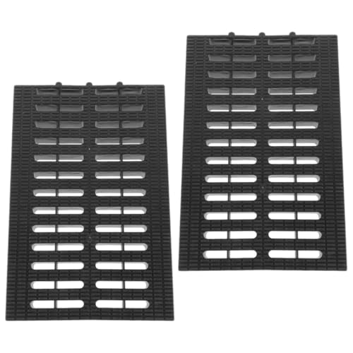 TOVINANNA 2 Piezas Cubierta de Drenaje para Alcantarillas Plástico Resistente Rejilla para Desagüe Cocina Cubierta Urbana Negra