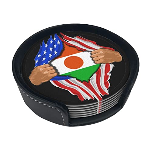 Niger Blood Inside Me sous-Verre Rond en Cuir Anti-Taches et Anti-brûlure Protégez Le Bureau 6 pièces 4 Pouces