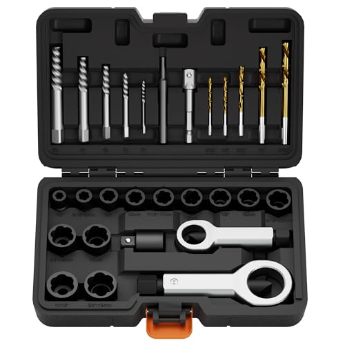 Bolt extractor set for broken bolts and screws