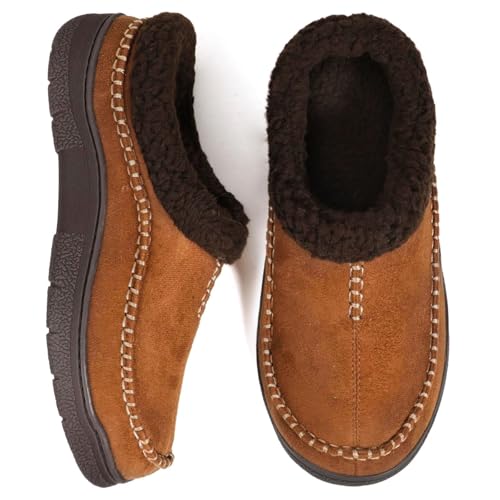 Image of Zigzagger Men's Slip On Moccasin Slippers Indoor Outdoor
