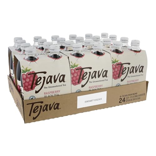 Tejava Raspberry Black Iced Tea, 24 Pack, 12oz Glass Bottles, Unsweetened, Non-GMO, Kosher, No Sugar or Sweeteners, No calories, No Preservatives, Brewed in Small Batches Tejava Raspberry Black Iced Tea, 24 Pack, 12oz Glass Bottles, Unsweetened, Non-GMO, Kosher, No Sugar or Sweeteners, No calories, No Preservatives, Brewed in Small Batches