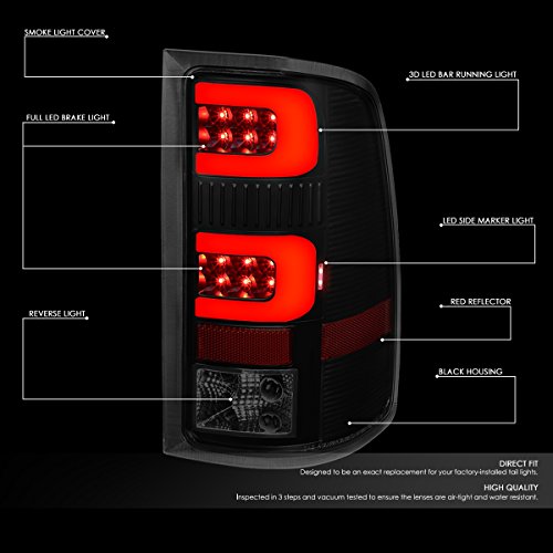 Image of DNA MOTORING TL-GMCSIE07-LED-3D-BK-SM LED 3D Tail Light Assembly Driver & Passenger Side [Compatible with 07-14 GMC Sierra 1500 2500HD 3500HD]