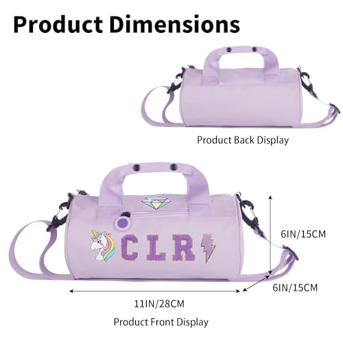 Personalized Kids Dance Ballet Bag, Kids Chenille Letter Duffel Bag, Sport Duffle Bag, Travel Duffel Bag, Pink Cheerleader Bag for Girls, Dance Duffle Bag, Special Performance Reward Gift for Children2