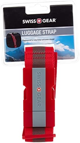 SwissGear Adjustable Luggage Strap with Snap-Lock Buckle - Fits Bags up to 72-Inches, One Size, Red image 4