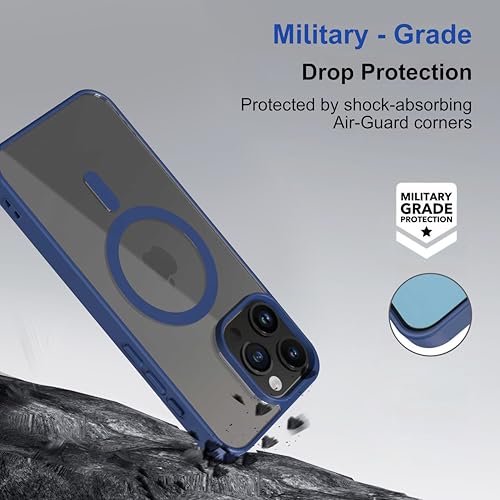 Image of amazon basics Back Case Cover for iPhone 16 Pro Max | Compatible for iPhone 16 Pro Max Back Cover | Scratch-Resistant Back Cover | Navy Blue