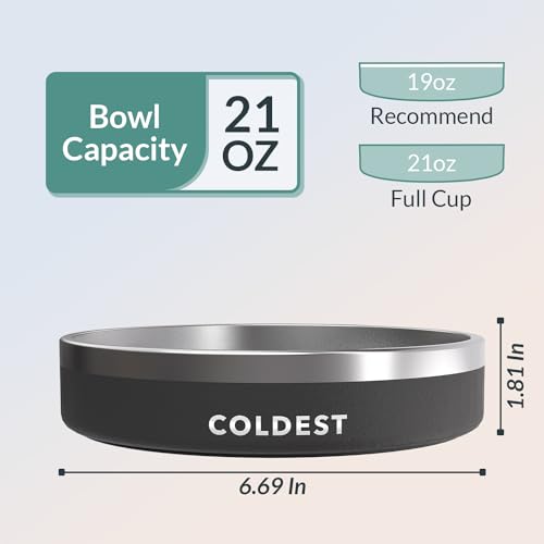 Coldest Dog Bowl - Anti Rust Metal, Non Slip, 3 Layers Insulated Stainless Steel Dog Bowls - Spill Proof & Heavy Duty - Water Bowl for Dogs, Cats & Pets, Dish Washer Safe (21 oz, Stealth Black) - Image 5