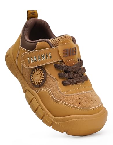 Boys Hiking Boots Water Resistant Kids Outdoor Sneakers with Protective Rubber Toe Cap and Non-Slip Sole for Camping Trekking Trail Running 5.5-6Years Yellow - image 1