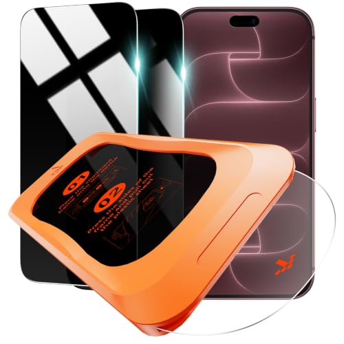 OMOTON Privacy Screen Protector for iPhone 18 Pro Max, 2 Pack | Auto-Align Installation, Tempered Glass with 9H+ Hardness & 12FT Military Grade Shatterproof, 100% Anti-Spy - image 1