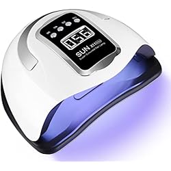 Lampara Para Uñas Salon Plus Zawaer Lámpara de Uñas LED UV, 280W 66PCS Lámparas Profesional Rápido Uñas Secador, Con Sensor Automático y Pantalla LCD con 4 Temporizador para Manicura/Pedicure Nail Art en el Hogar y el Salón