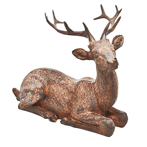 Figura Decorativa Ciervo Sentado Resina Rust 6.5in miniatura 2
