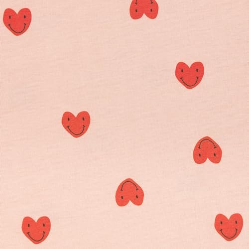 LÄSSIG Baby Jumpsuit kurzarm Schlafanzug aus Bio-Baumwolle GOTS zertifiziert/Playsuit Heart peach rose, Größe 86/92, Alter 12-24 Monate