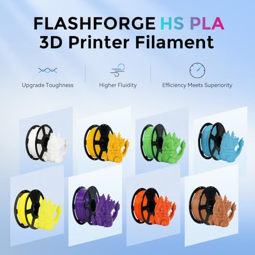 Image of FLASHFORGE Rapid PLA Filament 1.75mm, High Flow Speedy 3D Printer Filament, Experience Exceptional Performance with 500mm /s High-Speed Printing, Neatly Wound & Top-Notch Filament (Nero Yellow)