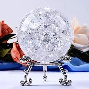 Siyaram Collections Indoor Water Fountain Spinning Crystal Glass Ball (Single, Size - 5 cm) (Crystal, Clear)