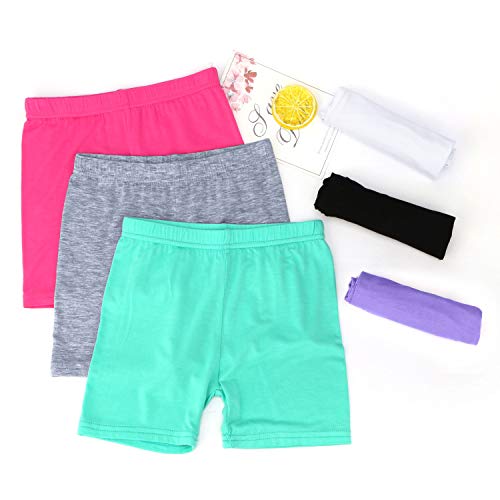 Auranso Girls Dance Shorts Breathable and Comfy Kids Cycling Shorts 6 Pack Stretchy Dancing Bike Pants for Girl Sports Play Underdress 4-5 Years - Image 3