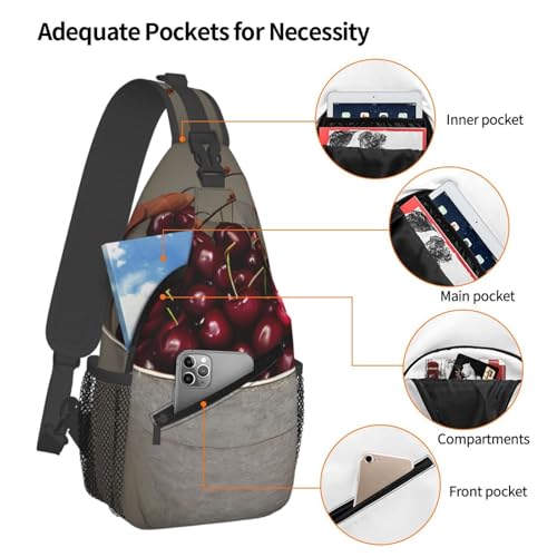 Bucket With Full Of Cherries Stylish Men'S Messenger Bag - Durable Polyester, Huge Capacity & Adjustable Strap4