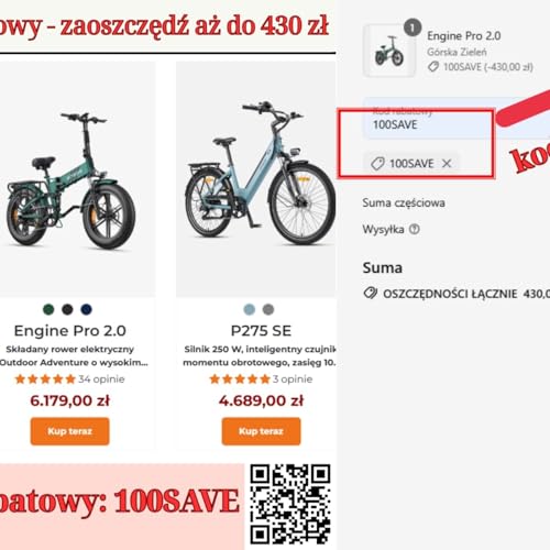 Engwe kod rabatowy: 100SAVE &ndash; Otrzymaj 10% zniżki Titelbild