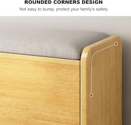 Moderno zapatero de madera con 2 puertas abatibles, banco de entrada y asiento acolchado, elegante zapato para dormitorio y Halay (39 x 12 x 18 pulgadas, color C)