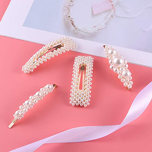 Pinzas con perlas para mujer, elegantes y estilizadas miniatura 5