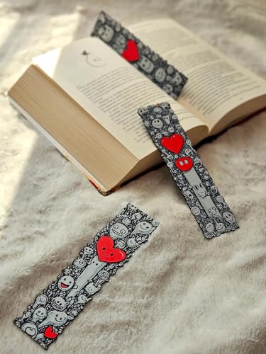 Image of 3D Anime Warrior Bookmark Set (Set of 3) - Demon Slayer Inspired | Stylish Matte Finish | Perfect Gift for Manga & Anime Fans (Heart Theme)