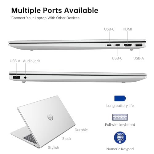 Image of HP Omnibook 5 AI Laptop,16 inch 2K (1920 x 1200) Laptop PC,Next Gen AI PC AMD Ryzen AI 7 350(NPU 50 Tops),16GB RAM,512GB SSD Laptops for Business, College, School, Photo Editing,Lifetime Office,Win 11