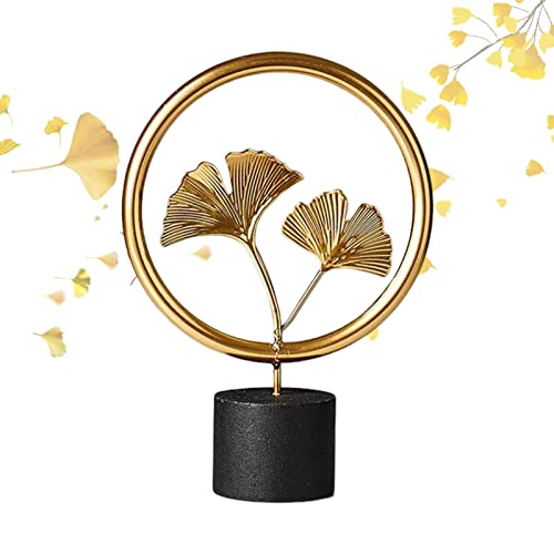 Artesanato de folha de ginkgo nórdico metal ouro - Móveis Criativos Artesanato Folhas Escultura - De