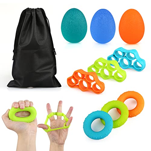 NEWSTYLE Fortalecedores de Agarre de Mano Finger stretcher silicona Pelotas Antiestres Terapia Mano, Entrenador de Dedos, Bolas Mano Alivio Estrés para Ejercicios de Antebrazo Cover
