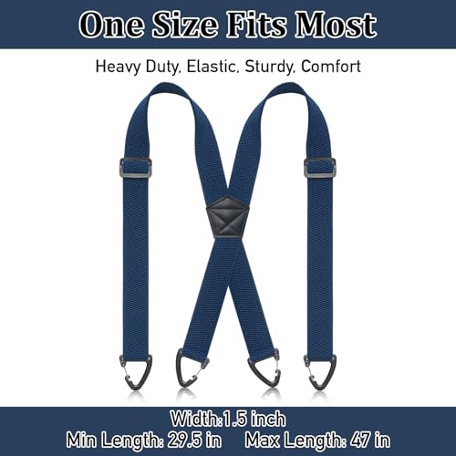 Image of SUNEZLGO Suspenders for Men Heavy Duty, X Back Hidden Suspender 1.5 inch Under Clothing, Adjustable Work Suspenders for Men Women