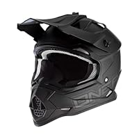 O’NEAL | Motocross-Helm | MX Enduro | ABS-Schale, Lüftungsöffnungen für optimale Kühlung | 2SRS Helmet Flat V.23 | Erwachsene | Schwarz | Größe M (57/58 cm)