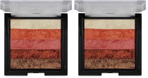 Image of FASHION COLOUR Shimmer Brick and Blusher 2 in 1 | Easy-To-Blend Formula | Weightless | Waterproof | Available in Gorgeous Shades | Multi-Use | Multicolour | 8g | Shade 04 (Pack of 2)