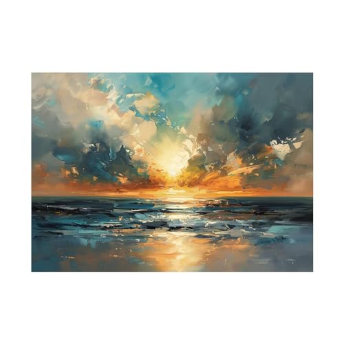 Tableau paysage abstrait moderne FJASKER Toile salon 80x120cm
