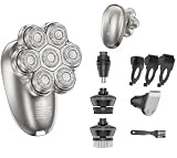 Tondeuse Crane Chauve - Rasoir Tete Chauve Homme 7D Électrique Sans Fil, IPX6 Étanche Wet/Dry avec Charge Type-C et Écran LED - Kit de Rasage 5 en 1