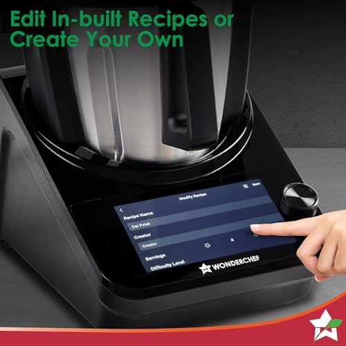 Image of Wonderchef Chef Magic Kitchen Robot, Automatic Cooking Assistant, 500+ Recipes by Chef Sanjeev Kapoor, 15+ Cooking Modes, Create /Edit Recipes, Built-in Weighing Scale, Wi-fi & Phone App, 2-Yr Warranty