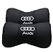 Auto Sport 2 PCS Genuine Leather Bone-Shaped Car Seat Pillow Neck Rest Headrest Comfortable Cushion Pad with Logo Pattern Fit Aud Accessories