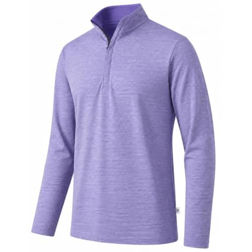 M MAELREG Quarter Zip Pullover Men Dry Fit Brushed Performance Long Sleeve Mock Neck Sports Golf 1/4 Zip Sweatshirts for Men
