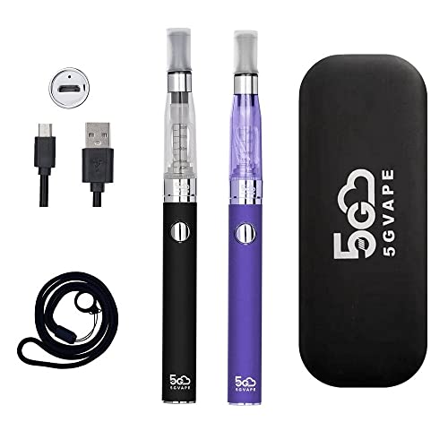 5GVAPE Vape Pen E-Cig Shisha EVOD EGO CE4 Starter Kit,Electronic Cigarettes dual vape pens,USB charge Long Lasting Battery,Easy refill atomizer.No Nicotine No E Liquid (Black Purple)