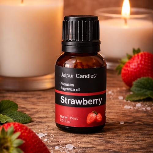 Image of Strawberry Fragrance Oil | 15 ml | Aroma Oil for Home Fragrance | Best for Aromatherapy | Use in Diffusers, Candles, Air Fresheners (15ML, Strawberry)
