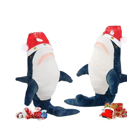 Image of 39.5-inch Plush Shark Toy Pillow, Giant Shark Stuffed Animal,Soft Shark Cushion Pillow Shark Plush Pillows,Chubby Stuffed Shark Toy - Children s Boys and Girls Room Decoration Bedtime Gift (Blue)