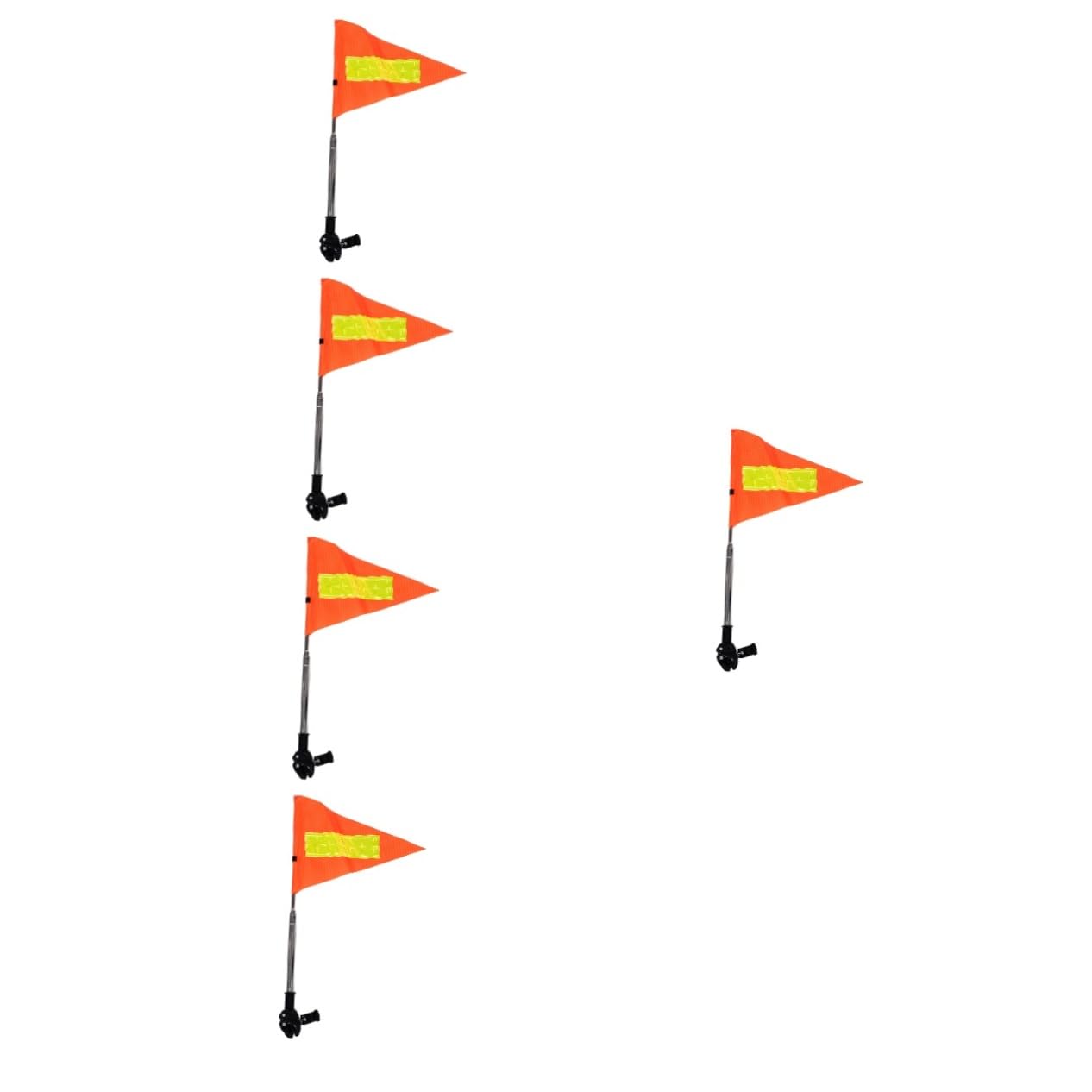 JECOMPRIS 5pcs Golf Cart Safety Flag Telescopic Pole Reflective Design for Enhanced Visibility Height for Golf Carts Wheelchairs Material for Use