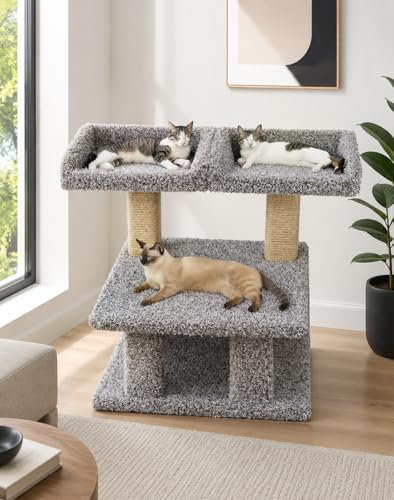 New Cat Condos Extra Large Cat Post with 2 Window Perches