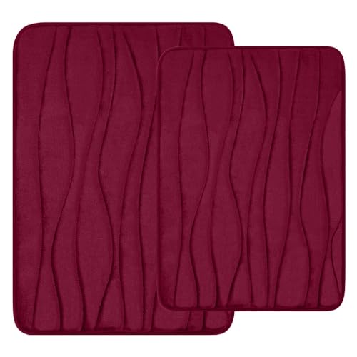 Homaxy Badematten Set 2 teilig Memory Foam Saugfähige Badteppich Set rutschfeste Waschbar...