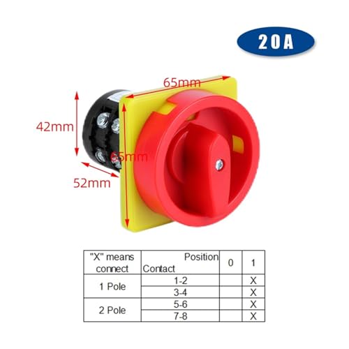 Interrupteur combiné à cadenas 20A avec conversion universelle 8 bornes 2P - 3