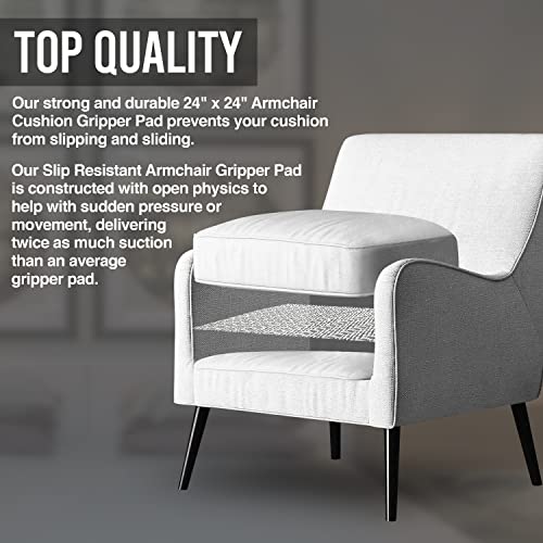 Nevlers 24"X24" Couch Cushion Grip For Armchair, Helps Keep Couch Cushions From Sliding | Water Resistant Non Slip Couch Pads | Durable Cushion Anti Slip Pvc | Multi-Use Couch Non Slip Grippers #TOP2