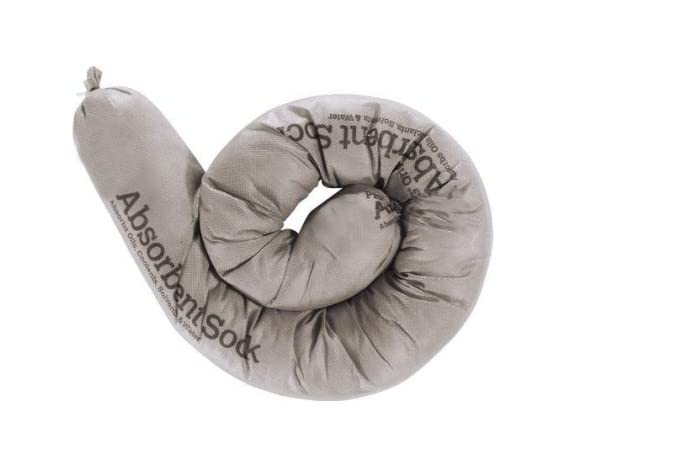 Universal Absorbent Socks 20 Pcs – Industrial Absorbent Booms for Oil Chemical Hazardous Spills, 22.7L Capacity Spill Absorbent Control for Factories, Warehouses, Garages, by Horison Industries